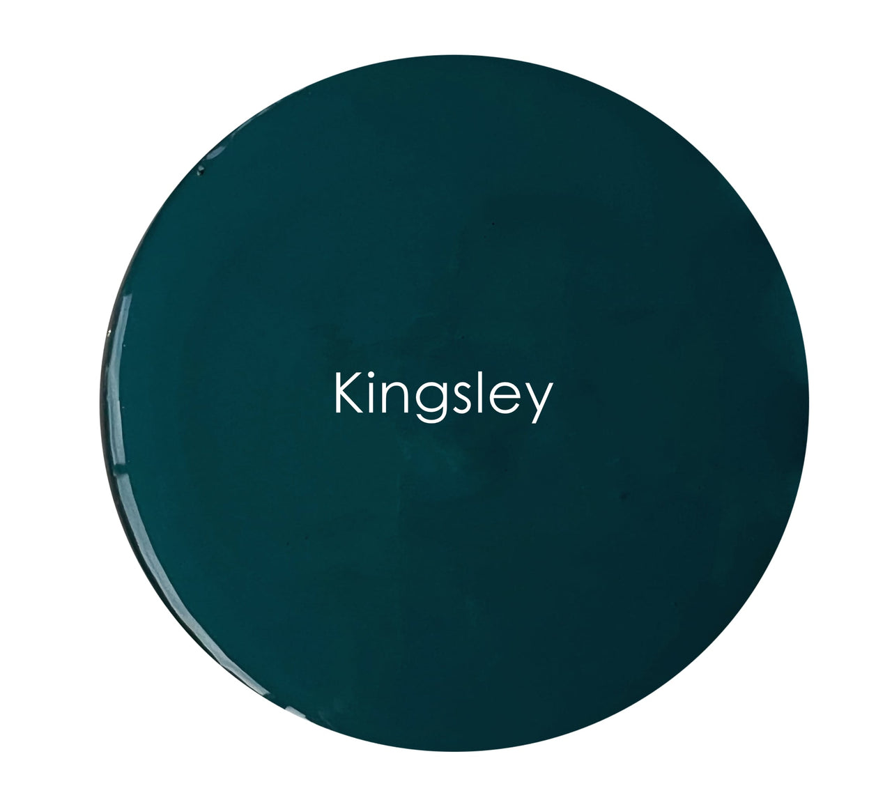 Kingsley Velvet Luxe swatch – deep jewel-toned blue-green finish