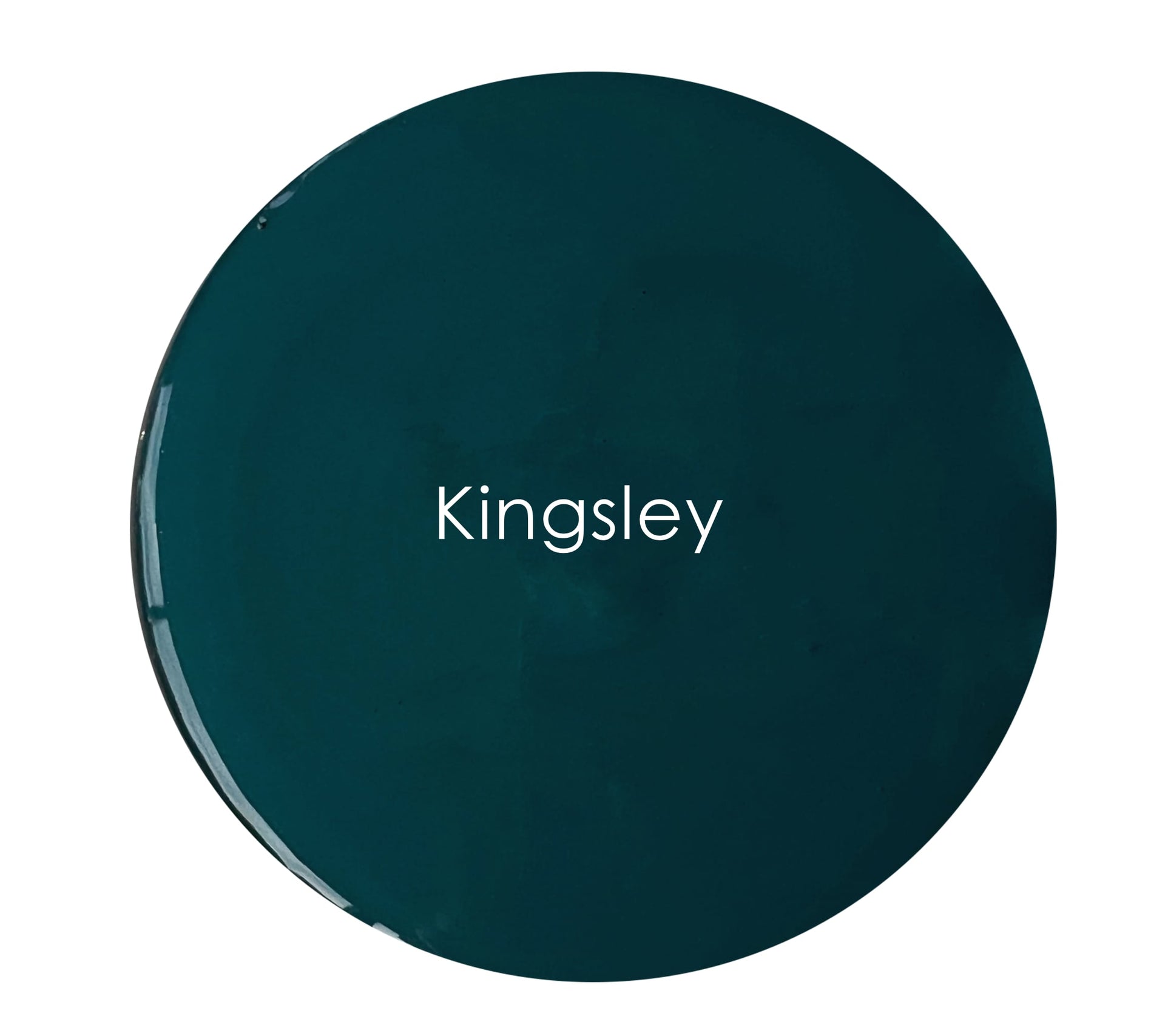 Kingsley Velvet Luxe swatch – deep jewel-toned blue-green finish