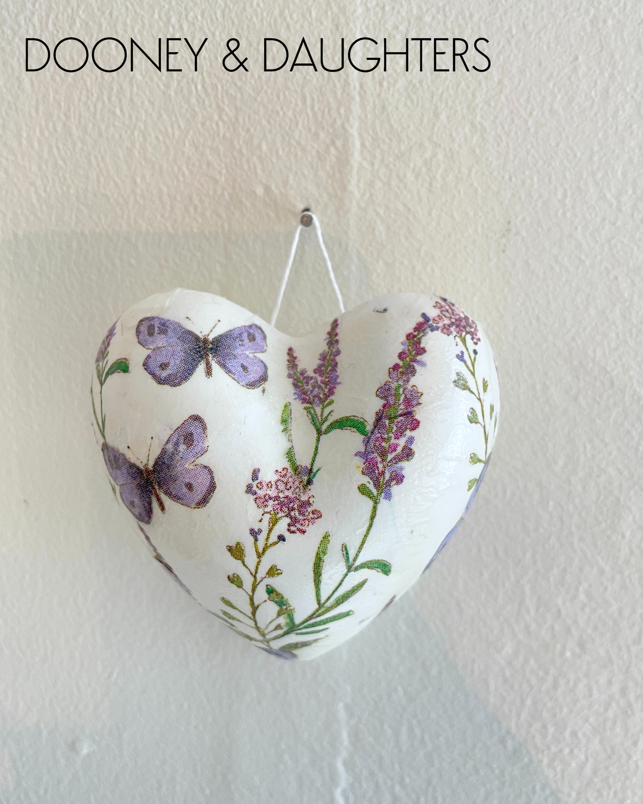 Mini Heart - Lavender & Butterflies