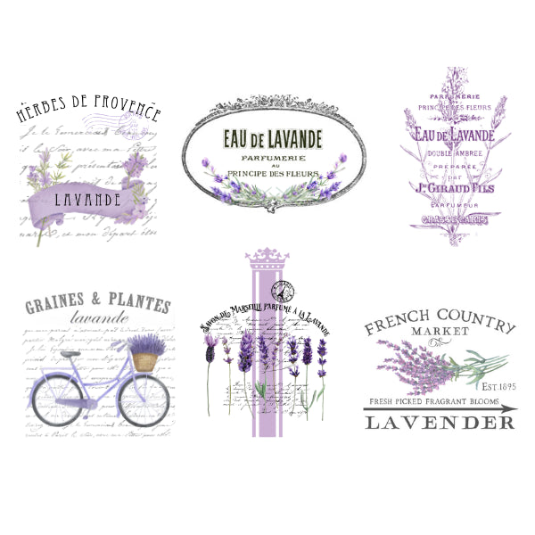 Lavender Labels White Cloud Decor Transfers
