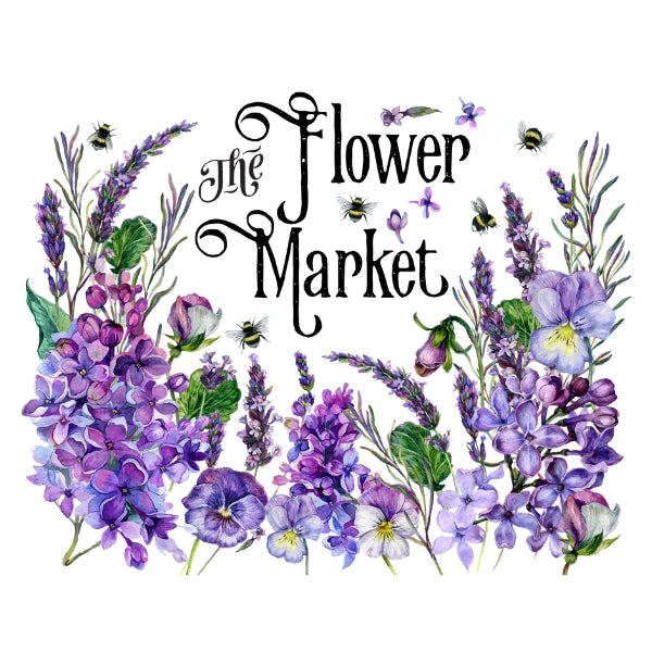 Lavender Market White Cloud Decor Transfer