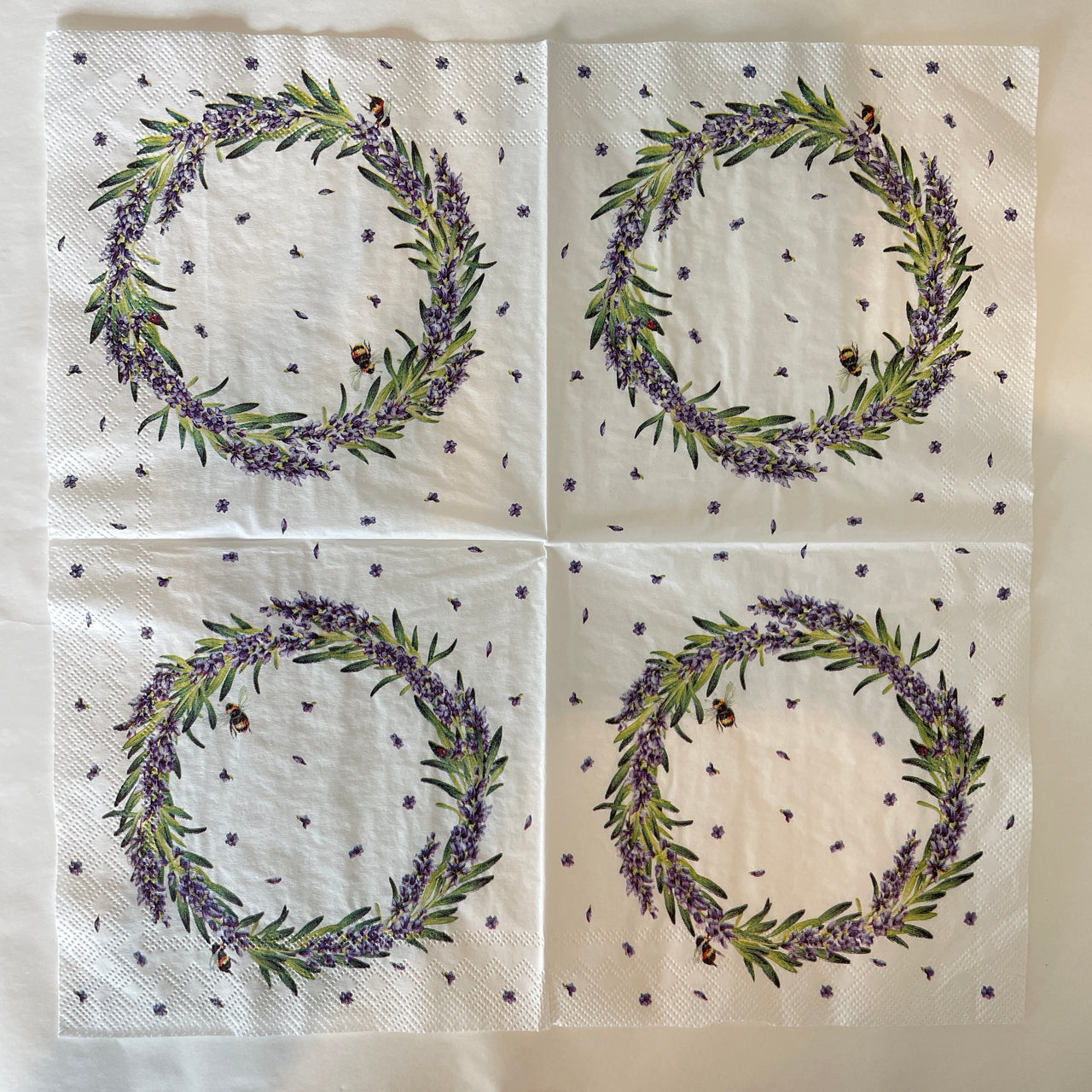 Napkin - Lavender Wreath