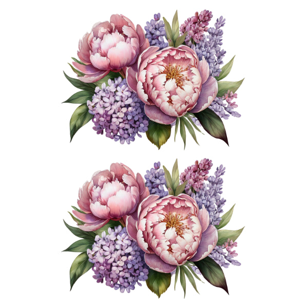 Lilacs & Peonies White Cloud Decor Transfer