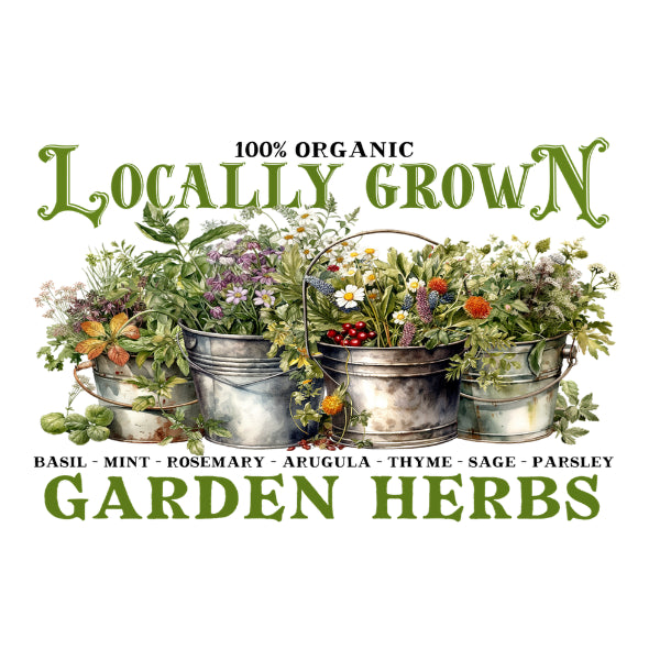 Locally Grown Herbs White Cloud Decor Transfer