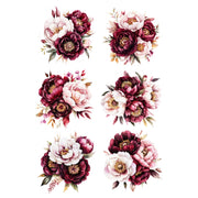 Maroon Peonies White Cloud Decor Transfer