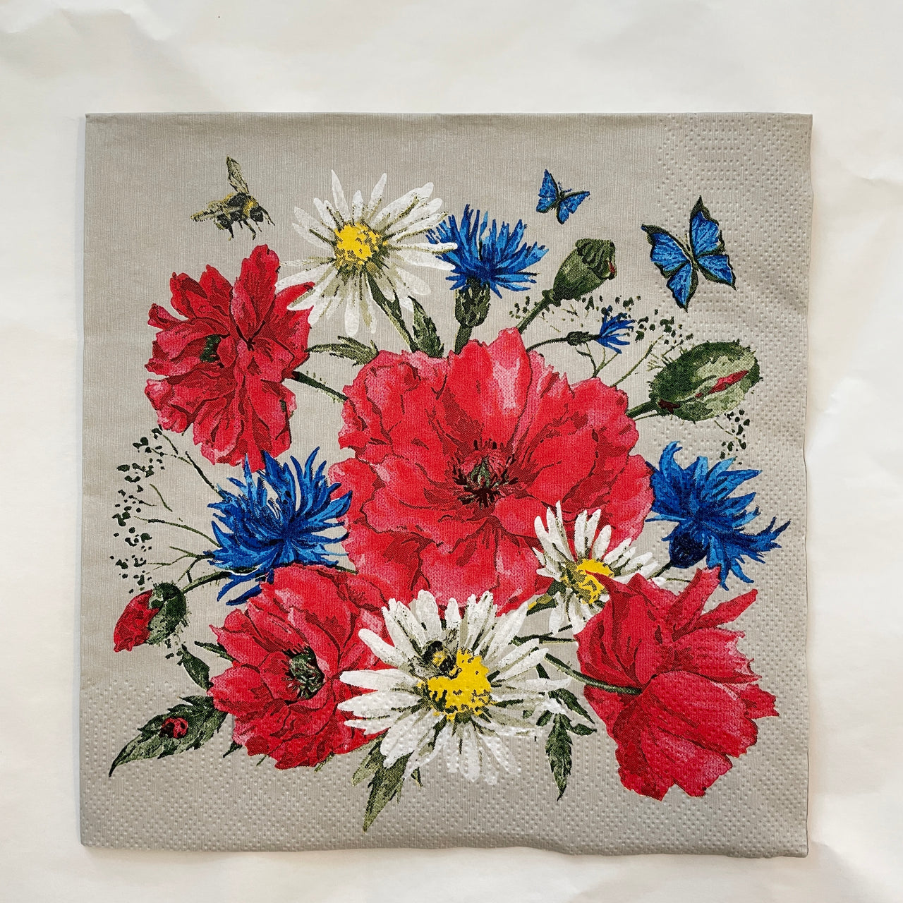 Napkin - Mix of Wildflowers with Poppies