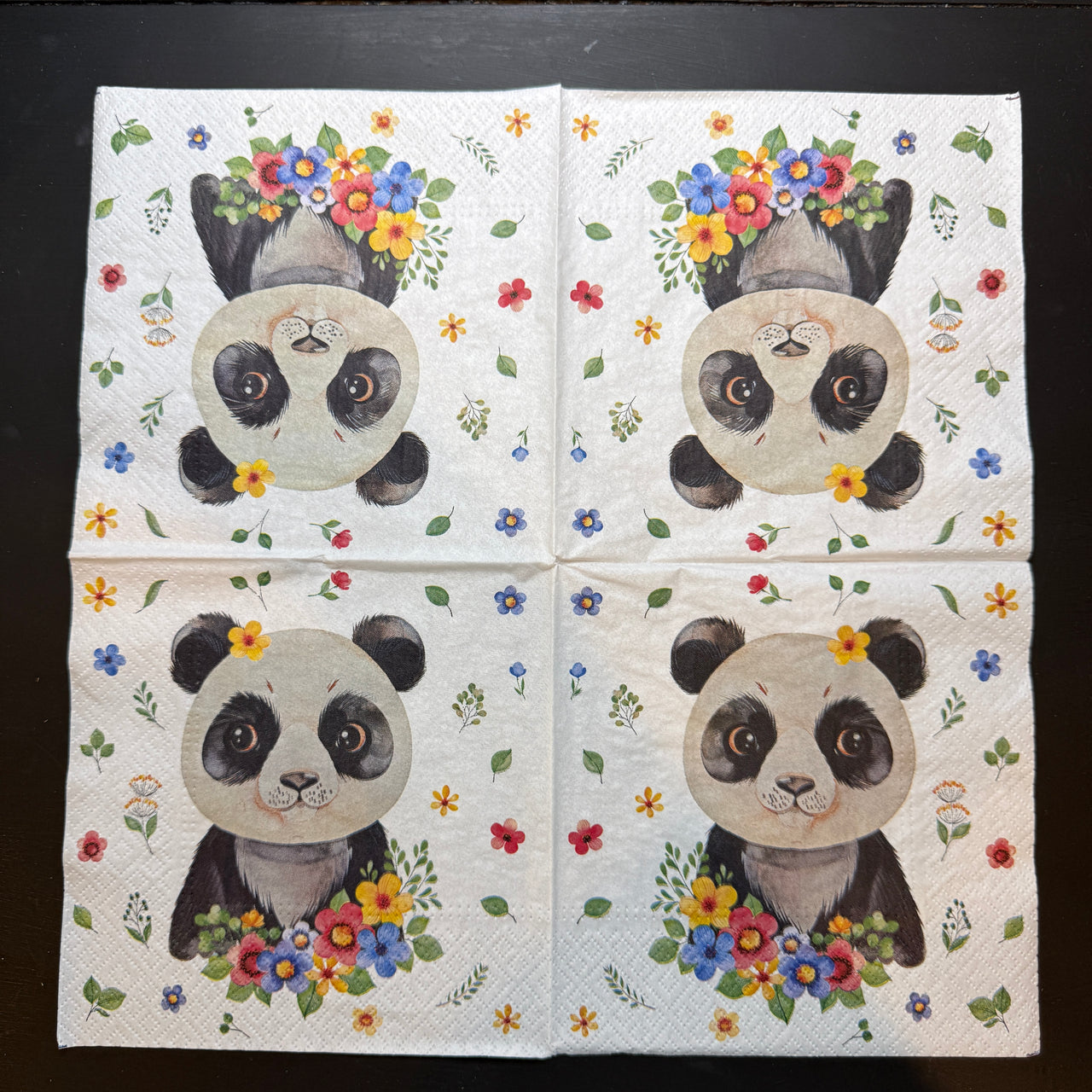 Napkin - Flower Panda