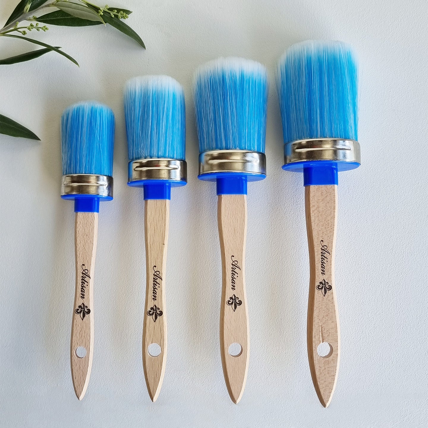 Blue Italian Oval Synthetic Brush