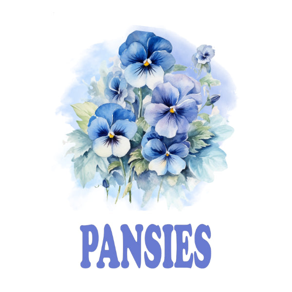 Pansies White Cloud Decor Transfers