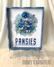 Pansies Small Scalloped Tray