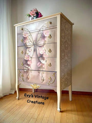 Pink Butterfly Decoupage Paper