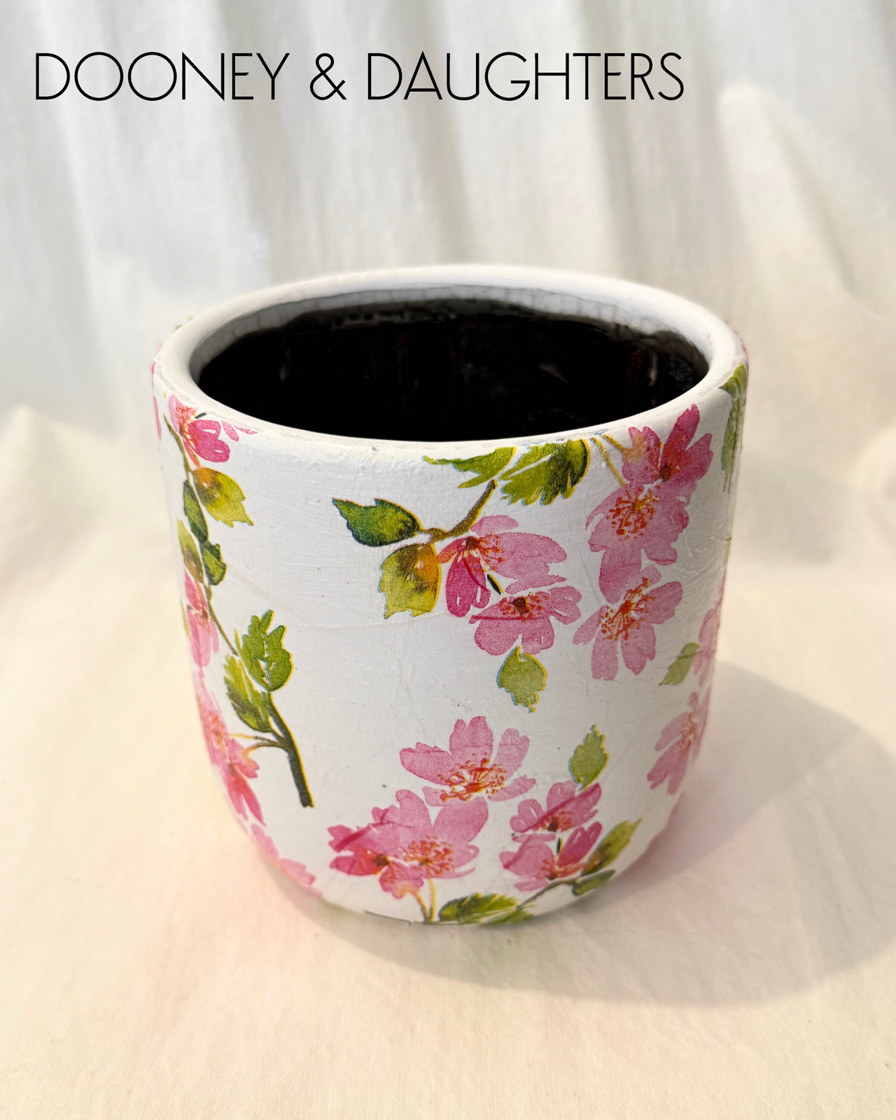 Medium Pot - Pink Flowers