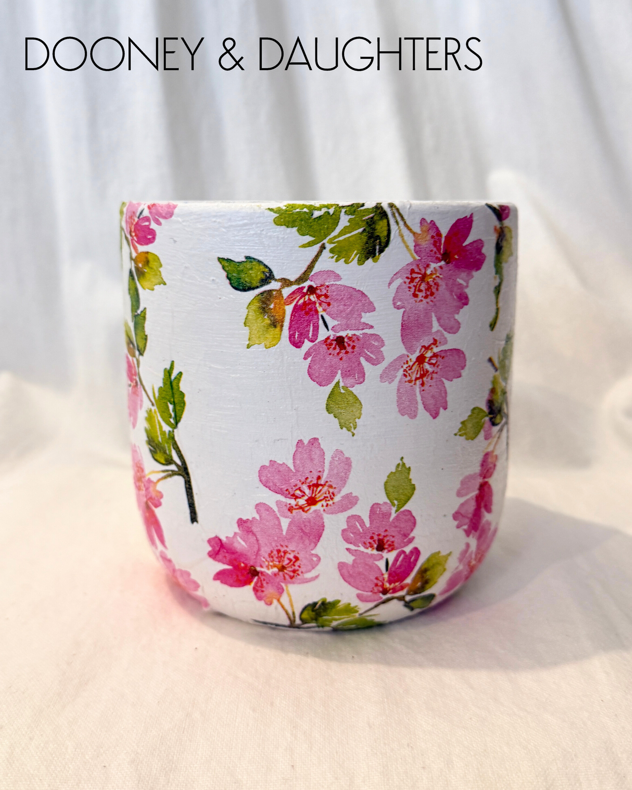 Medium Pot - Pink Flowers