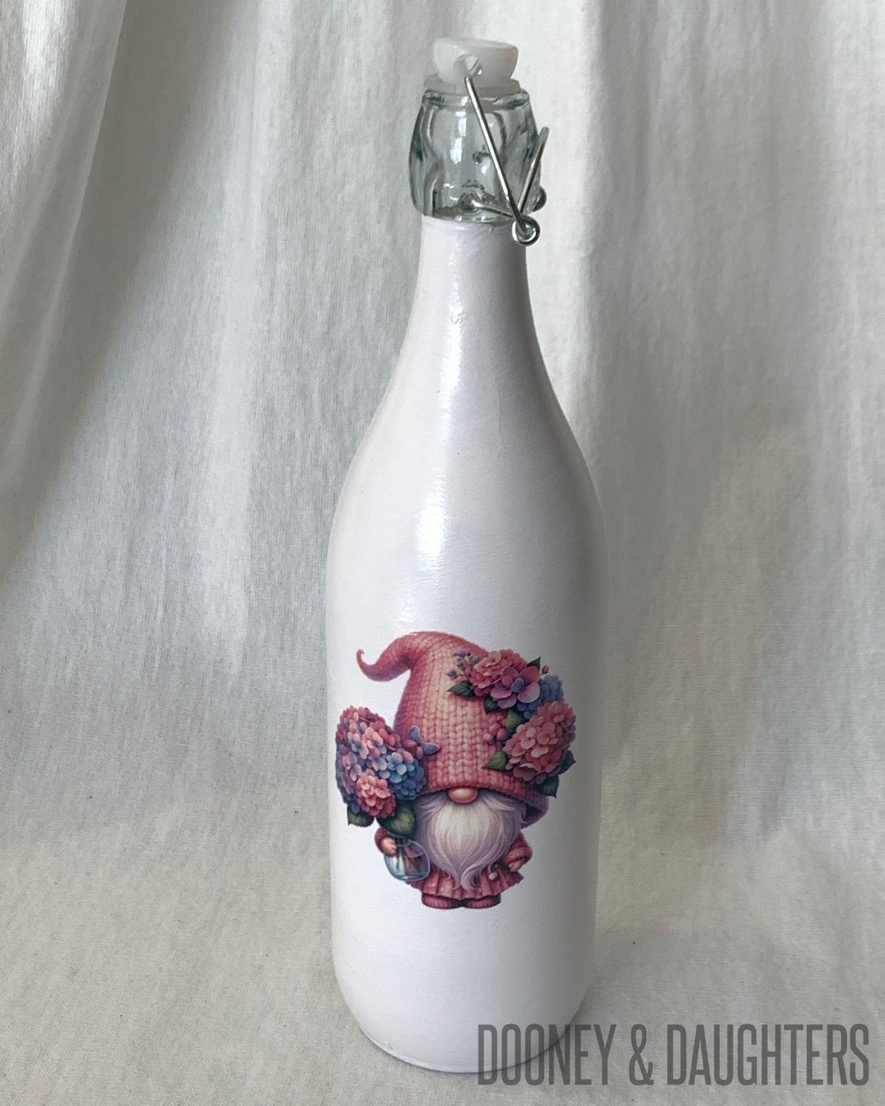 Pink & Purple Gnomes Two Glass Bottle