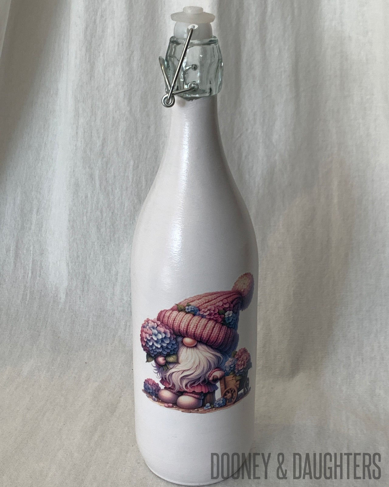 Pink & Purple Gnomes Four Glass Bottle