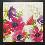 Napkin - Pink & Purple Poppies