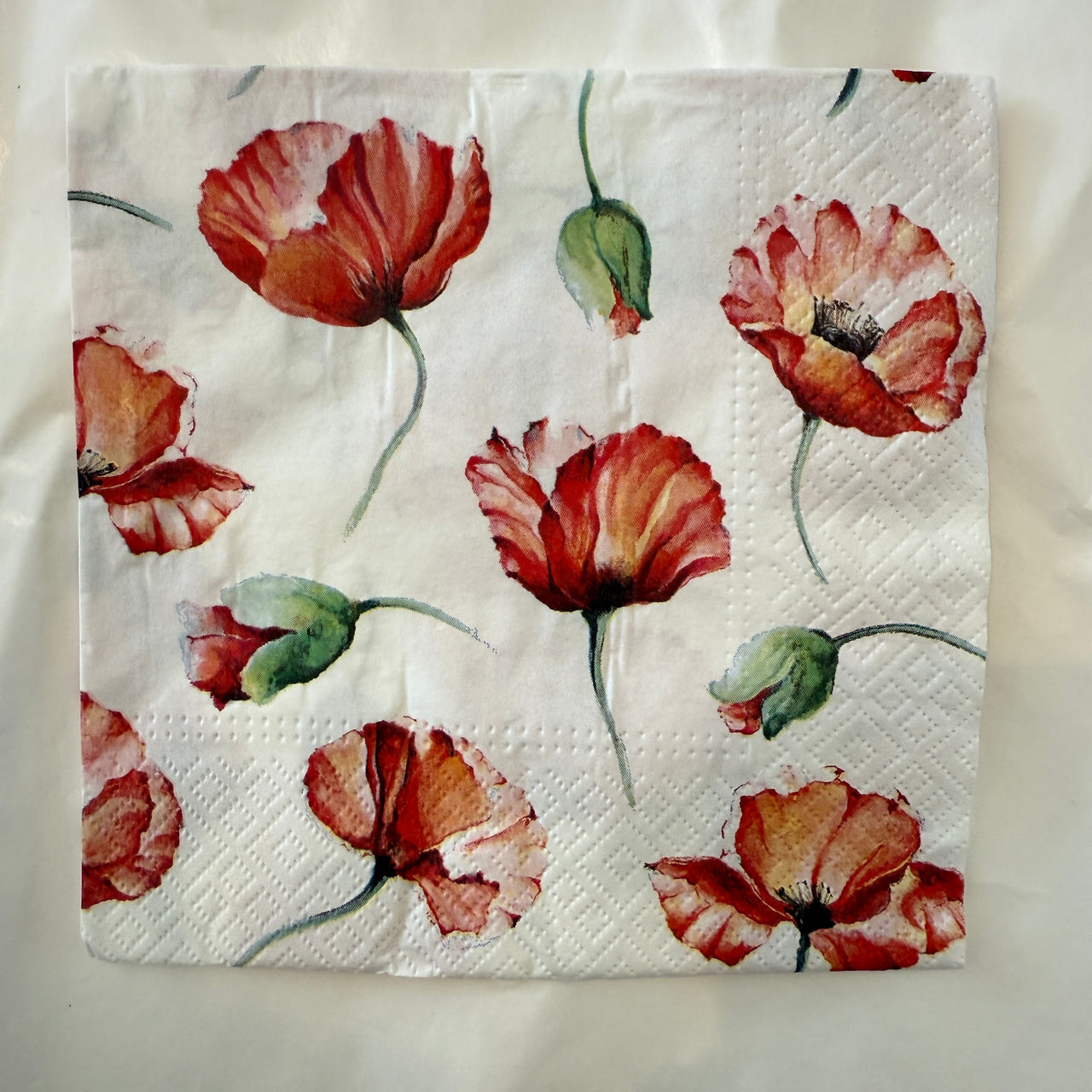 Napkin - Poppy Drawing