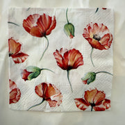 Napkin - Poppy Drawing
