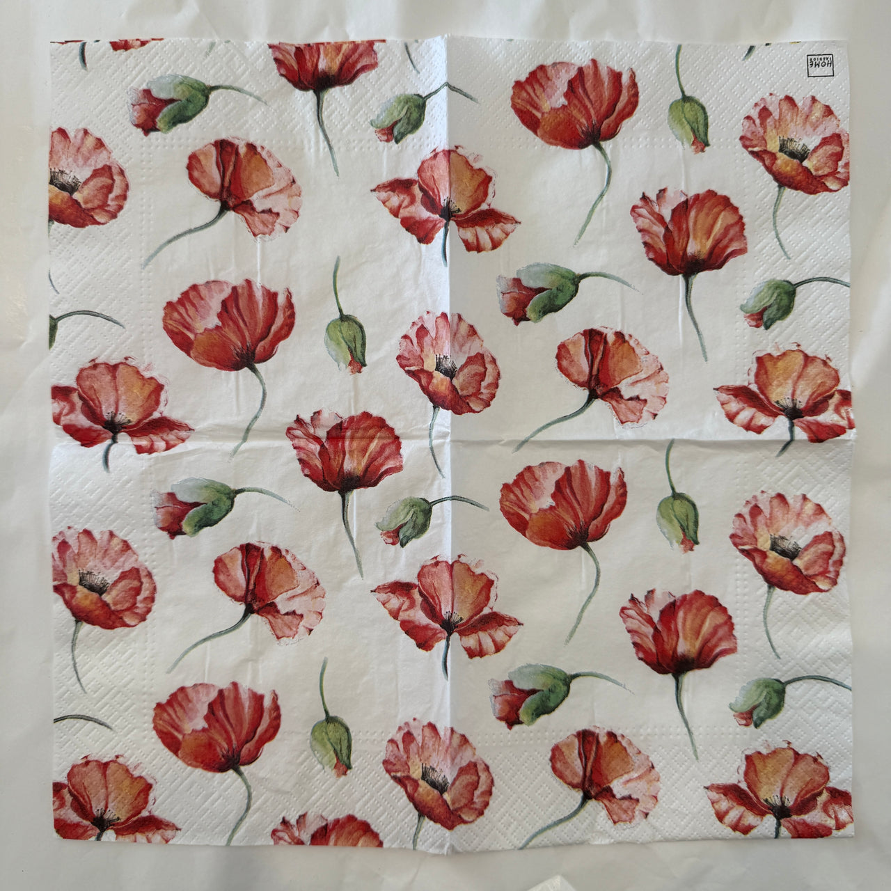 Napkin - Poppy Drawing
