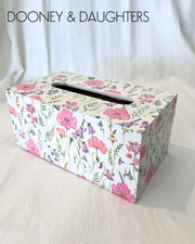 Pretty Pink Flowers Rectangle Tissue Box