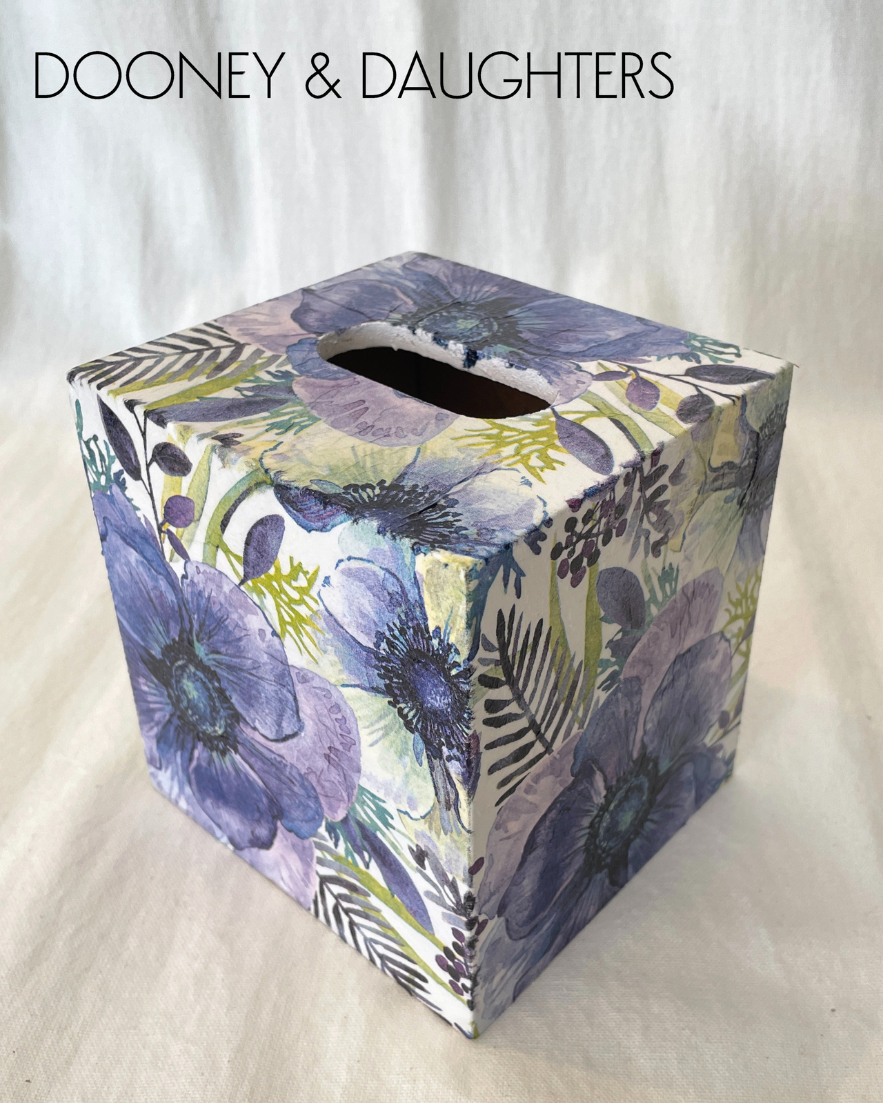 Purple Flowers Tissue Box