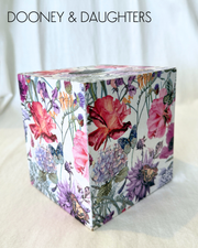 Purple Flowers Square Tissue Box