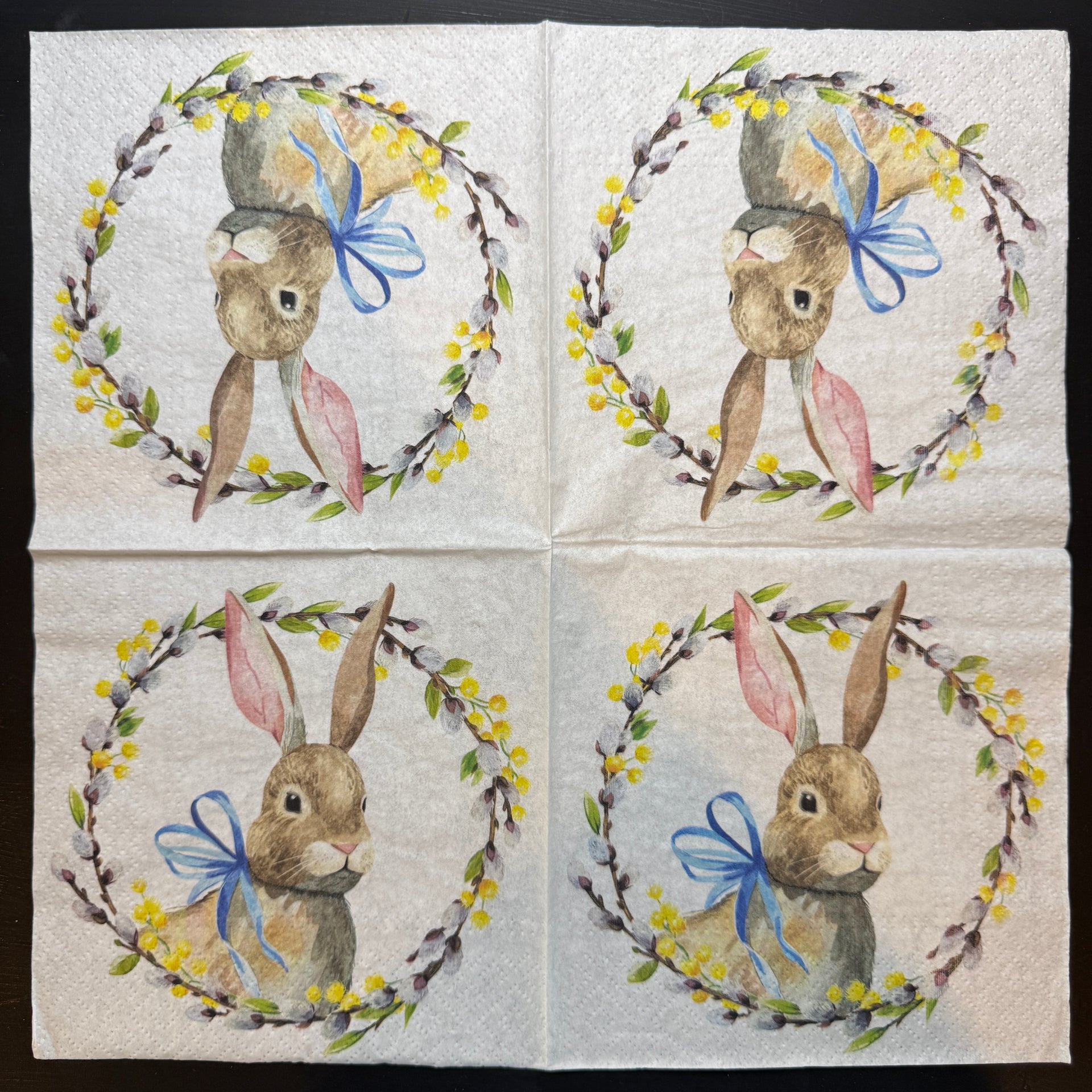 Napkin - Rabbit With Catkins