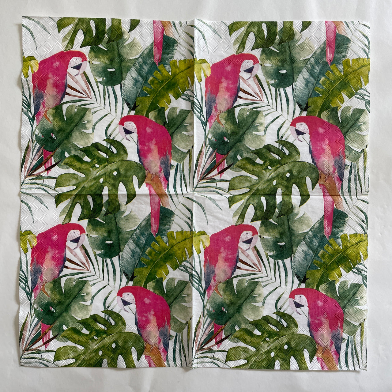 Napkin - Red Parrots