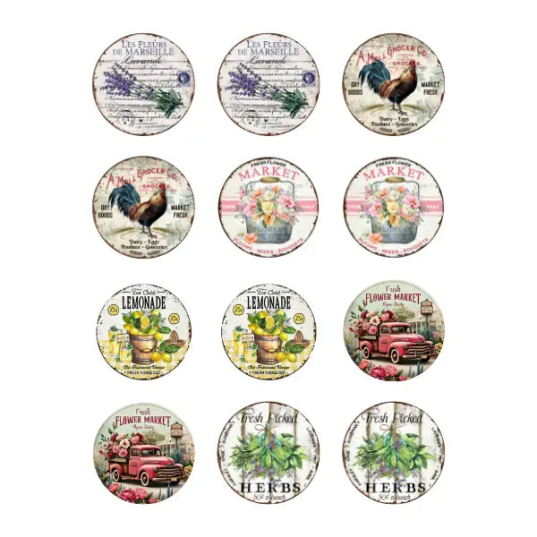 Rounds Labels White Cloud Decor Transfer