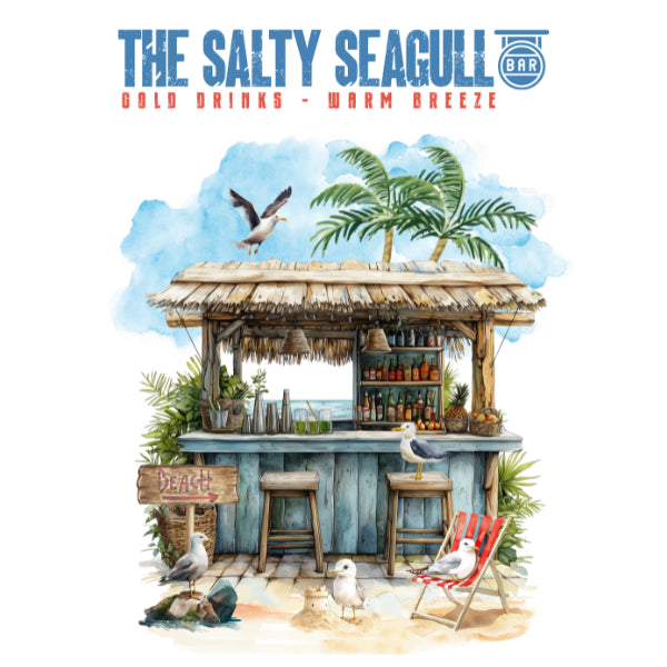 Salty Seagull Bar White Cloud Decor Transfer