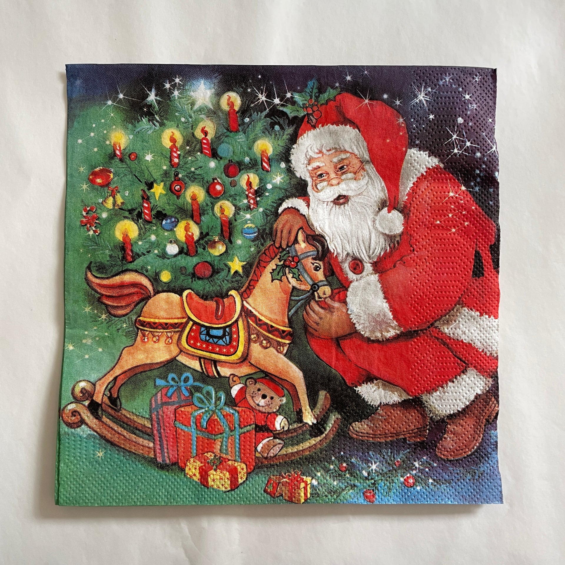 Napkin - Santa Taking Out Presents