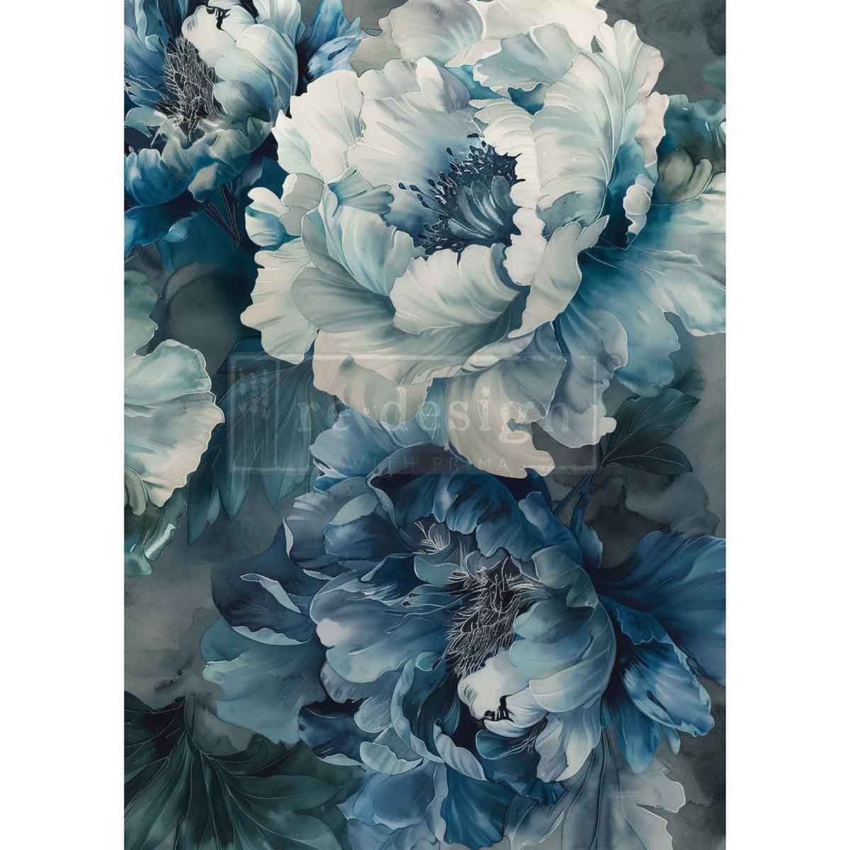 Decoupage Fiber A3 - Sapphire Peony