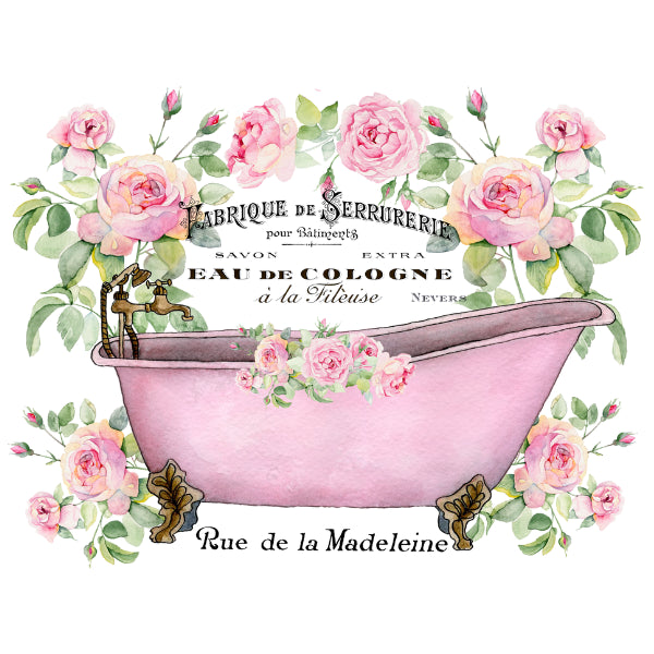Shabby Chic Bath White Cloud Decor Transfer