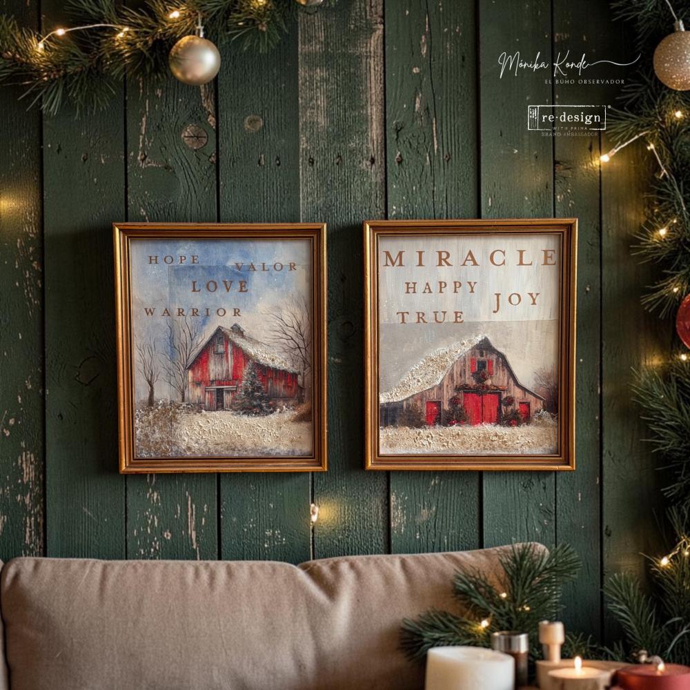 Decoupage Fiber A3 - Snowy Village 2 Sheets