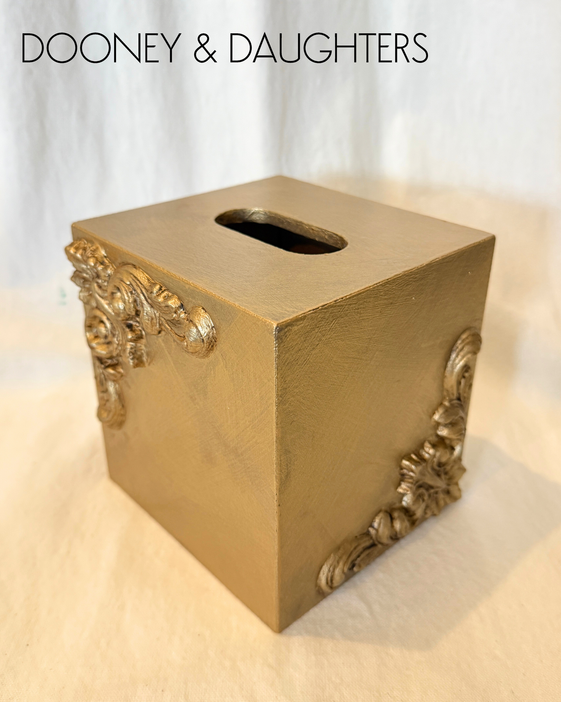 Sommerset Gold Square Tissue Box