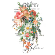 Spring Flower Market White Cloud Decor Transfer
