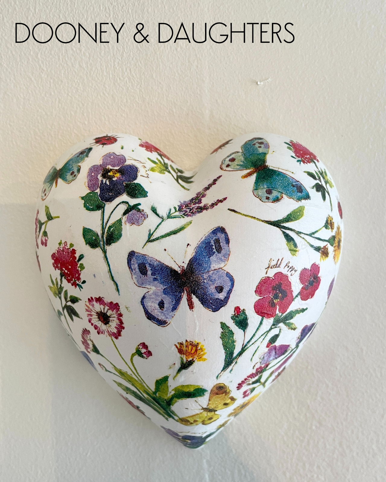 Medium Heart - Spring Flowers & Butterflies