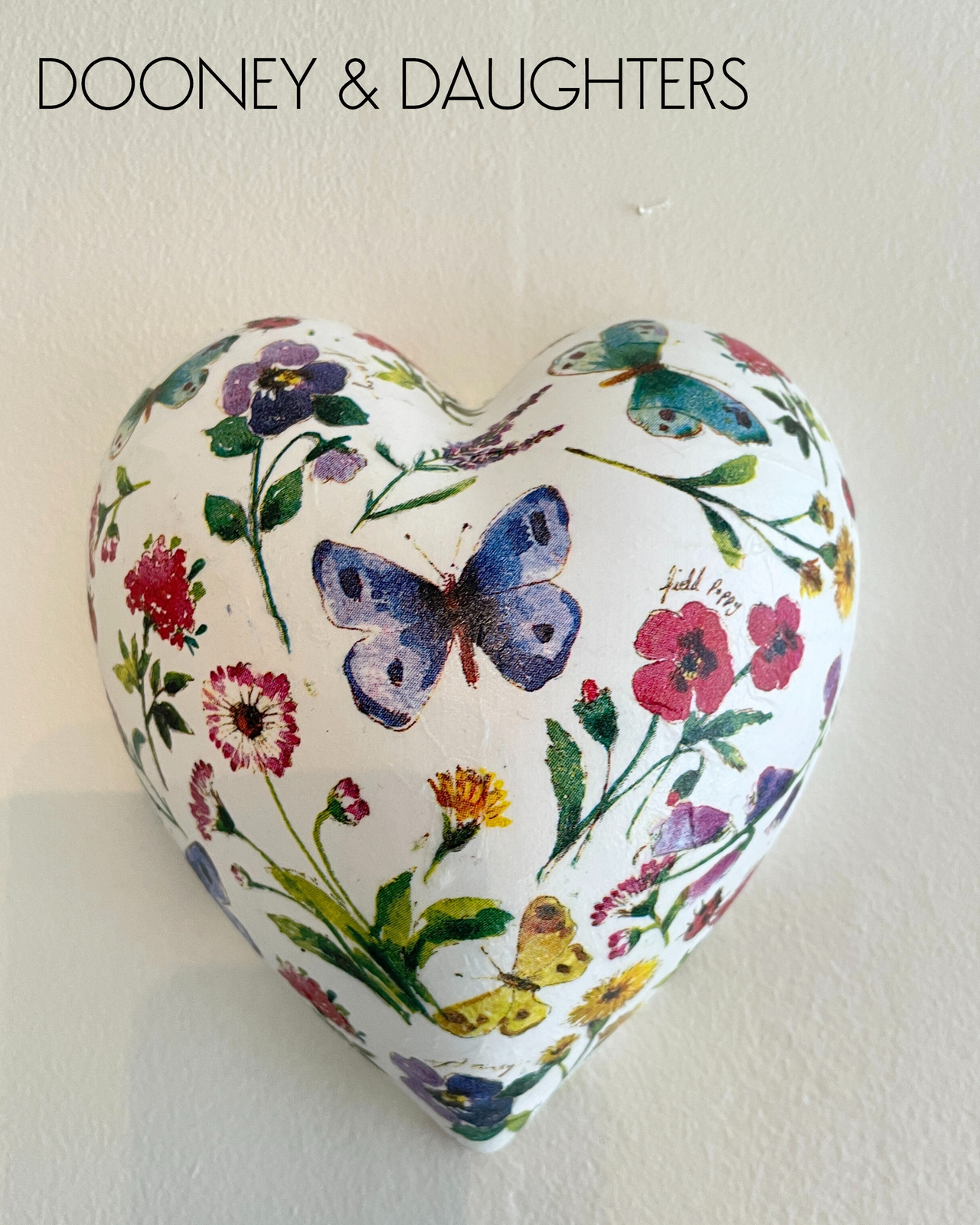 Medium Heart - Spring Flowers & Butterflies