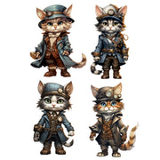 Steam Punk Cats 4 White Cloud Decor Transfer