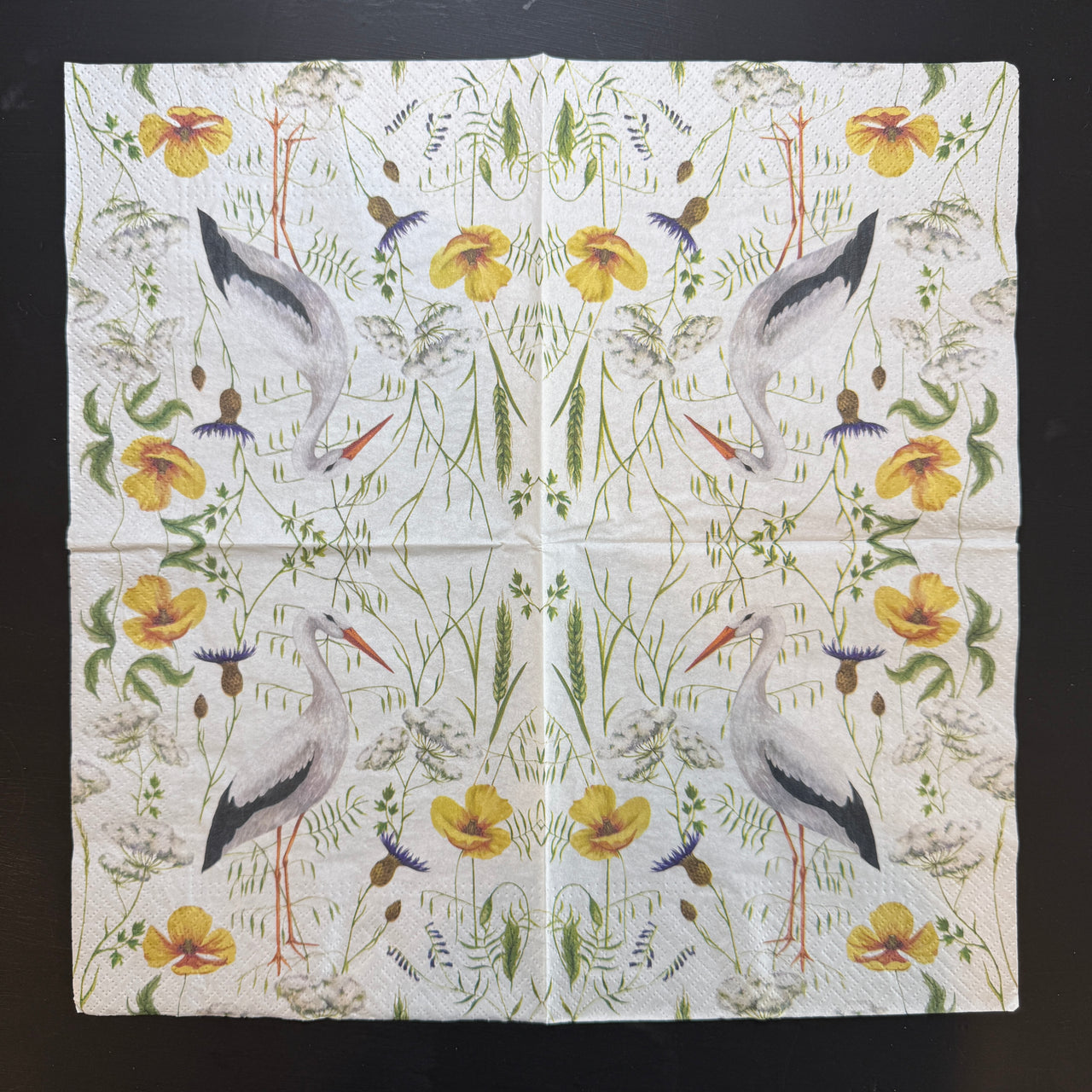 Napkin - Stork In Grassland