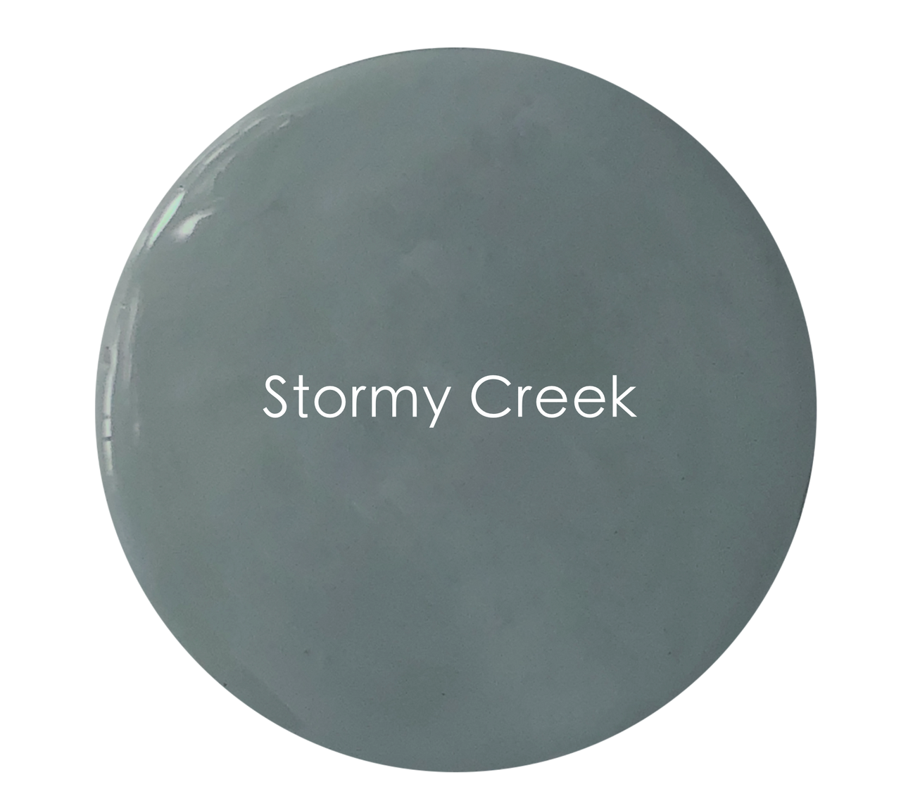 Elegant mid grey matte chalk paint – Stormy Creek detail