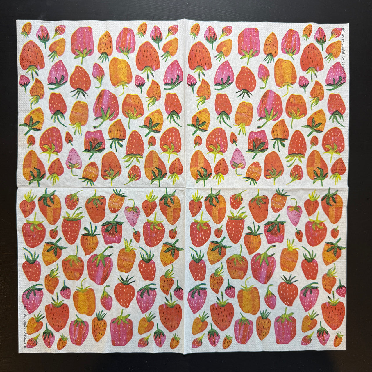 Napkin - Strawberry Collage