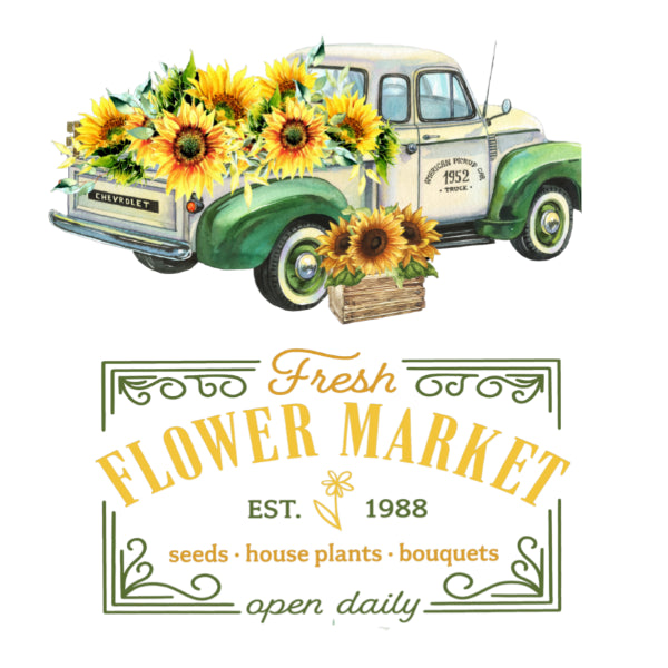Sunflower Markets White Cloud Decor Transfer