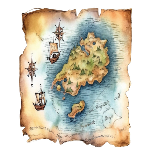 Treasure Map 1 White Cloud Decor Transfer