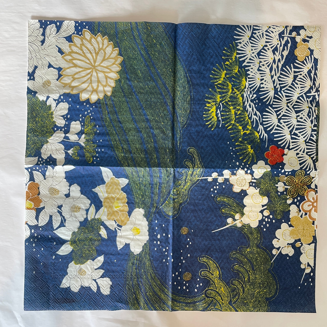 Napkin - V&A Floral Waves Blue