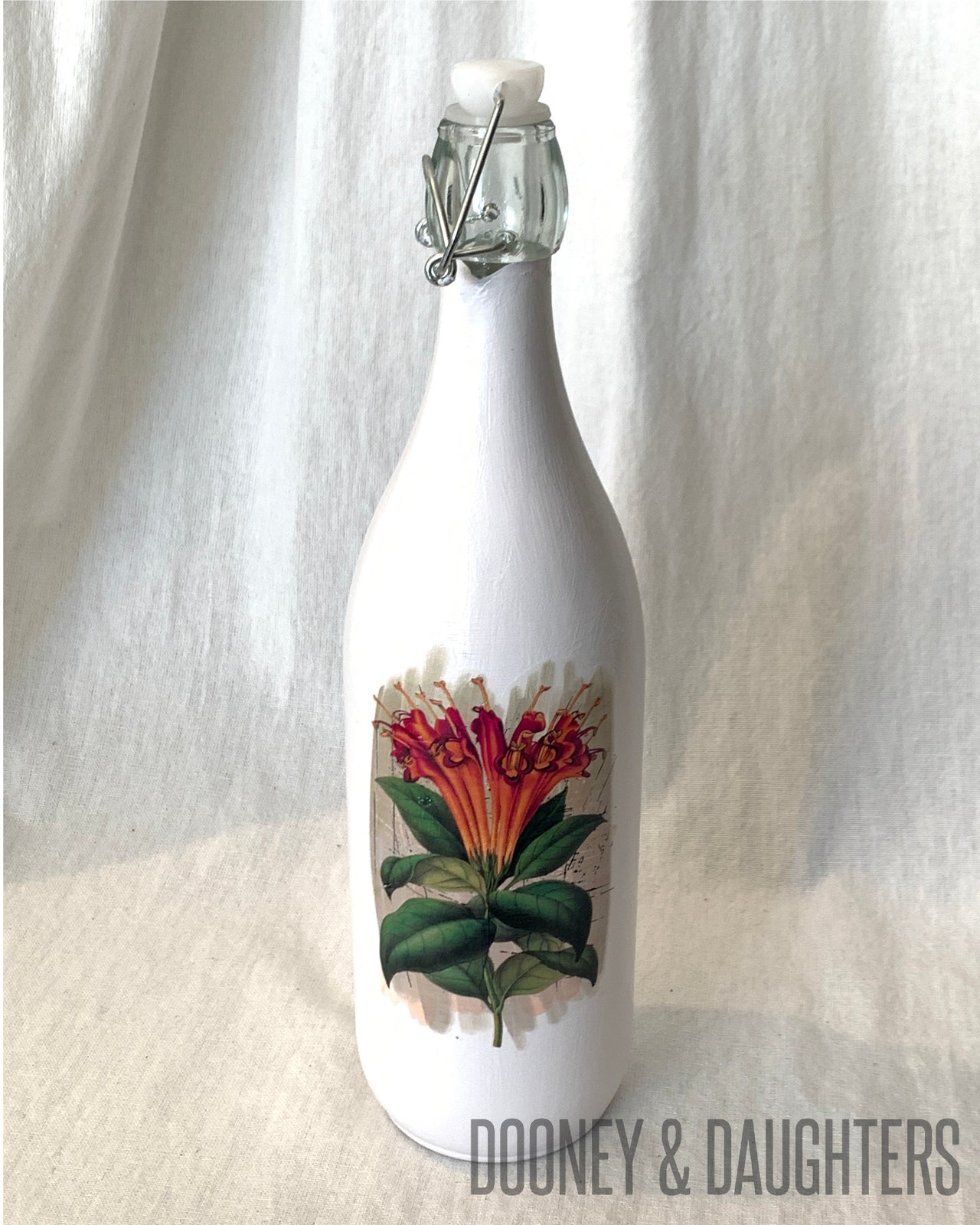 Vintage Floral One Glass Bottle