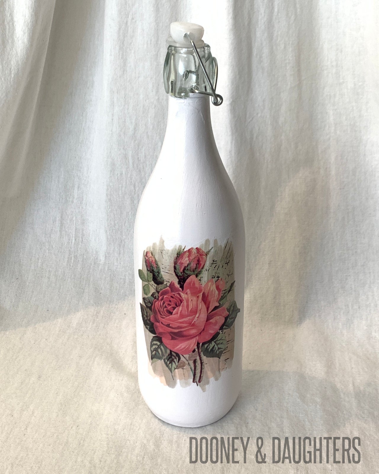 Vintage Floral Four Glass Bottle