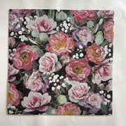 Napkin - Vintage Flowers Black
