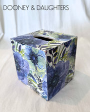 Vintage Purple Flowers Square Tissue Box