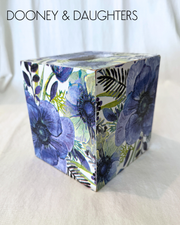 Vintage Purple Flowers Square Tissue Box